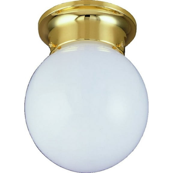 Boston Harbor F3BB01-33753L Single Light Ceiling Fixture, 120 V, 60 W, 1-Lamp, A19 or CFL Lamp, Polished Brass Fixture