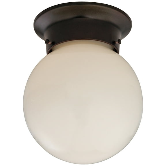 Boston Harbor Single Light Ceiling Fixture, 120 V, 60 W, 1-Lamp, A19 or CFL Lamp, Bronze Fixture