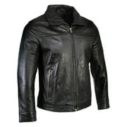 Boston Harbour 2.0 Men's Black New Zealand Lamb Leather Fashion Car Coat Jacket X-Large