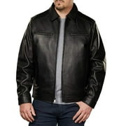 BOSTON HARBOUR 1.0 Men's Black New Zealand Lamb Leather Fashion Car Coat Jacket SFM1899 Medium