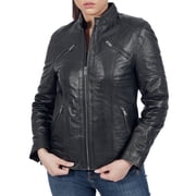 Boston Harbour Miak Motorcycle Leather Jacket Women - Biker Womens Leather Jacket