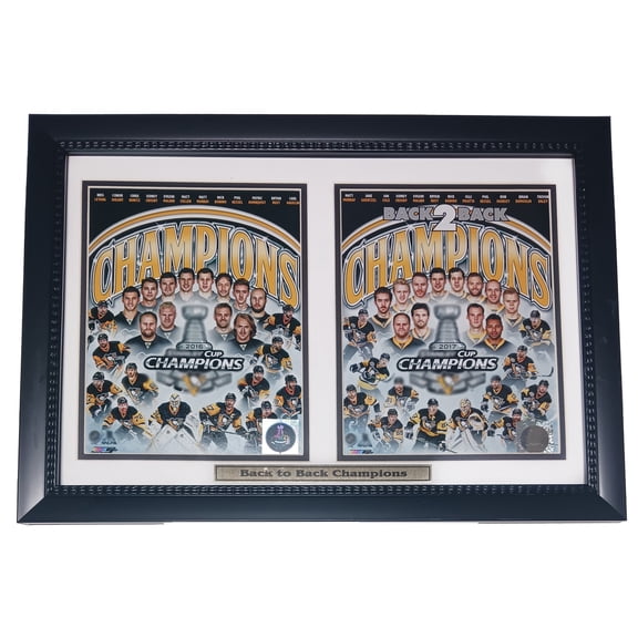Boston - Hockey 12x18 Frame Back To Back Champs