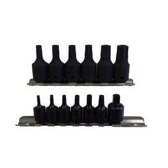 Boston Industrial 15 Pc. Tamper Star Bit Socket Set, Cr-v (T10-t60)