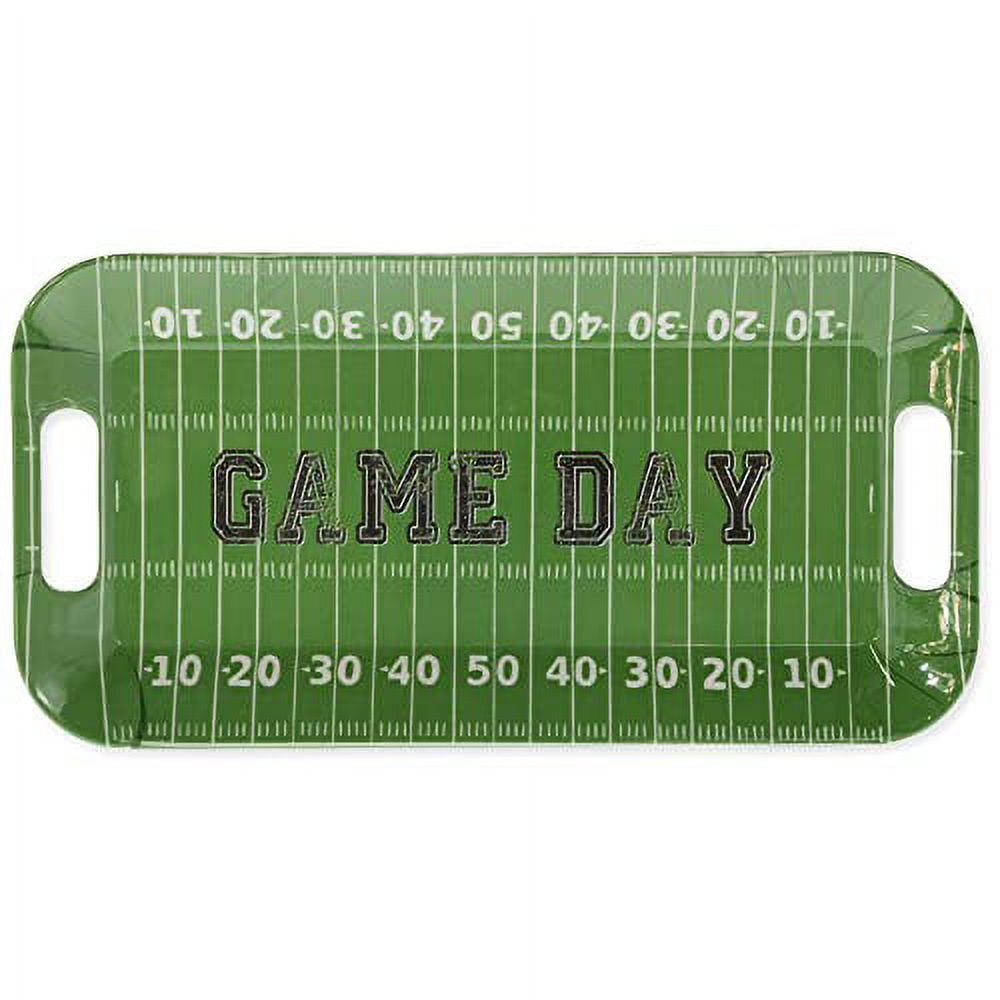 Green Football Field Melamine Serving Tray with Handles