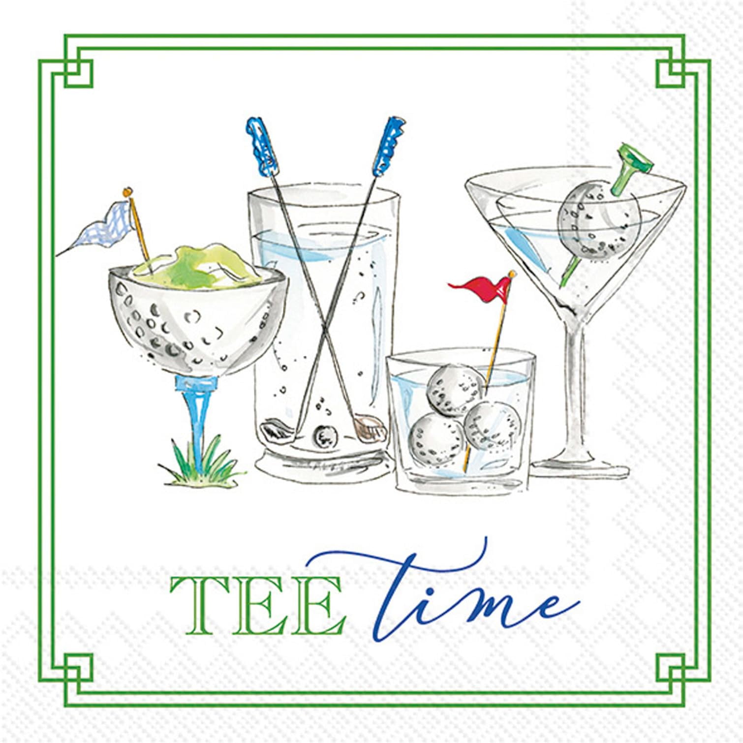 Boston International - 3-Ply 5" Beverage Napkins - Golf Drinks
