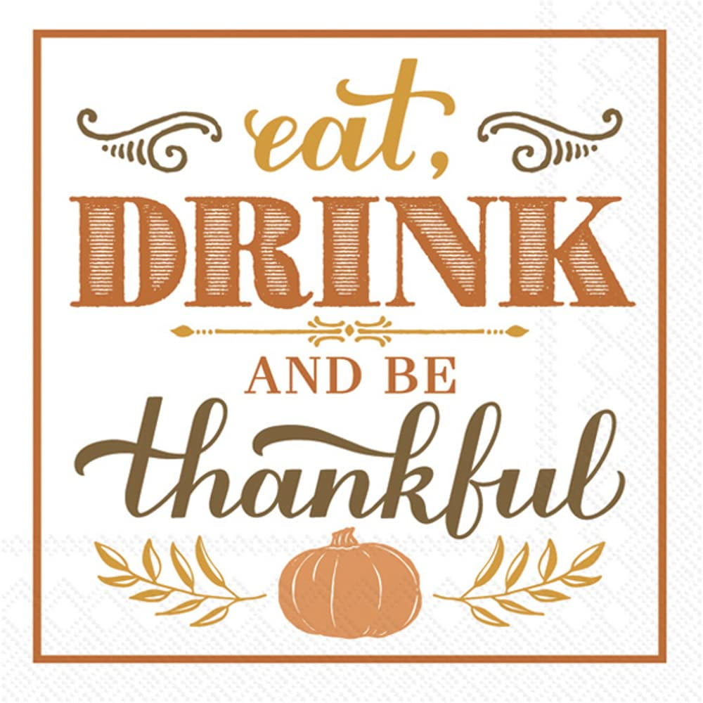 Boston International - 3-Ply 5" Cocktail Napkins 20 Count - Eat Drink Be Thankful