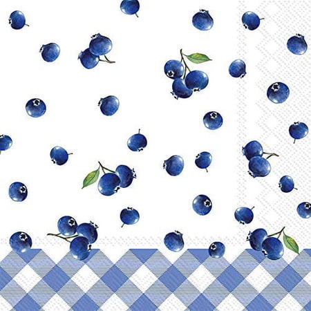Boston International - 3-Ply 5" Cocktail Napkins - Blueberry