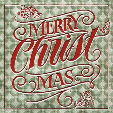 Boston International - 3-Ply 5" Cocktail Napkins - Christmas Flourish
