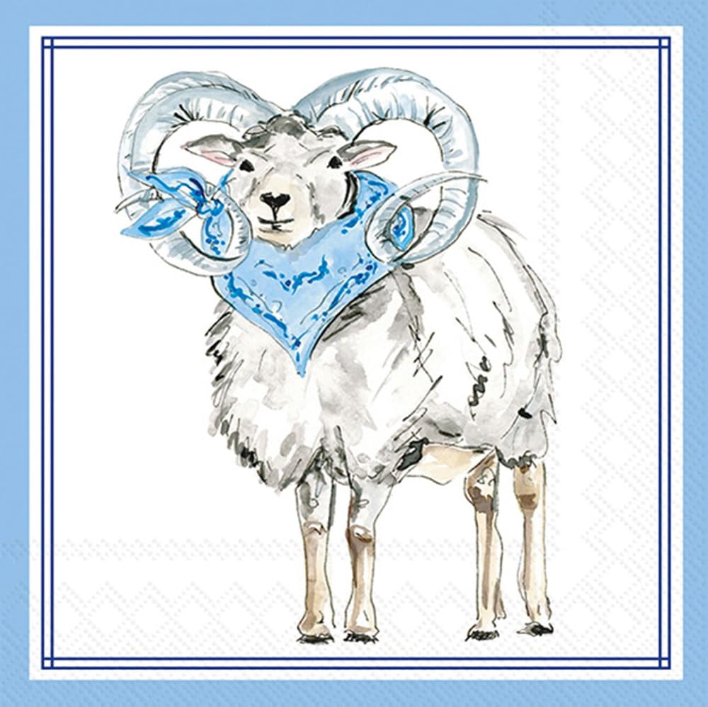 Blue Ram Hometown Pride Cocktail Napkin - Thumbnail 2