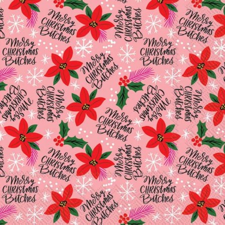 Boston International - 3-Ply 5" Cocktail Napkins - Merry Christmas B**
