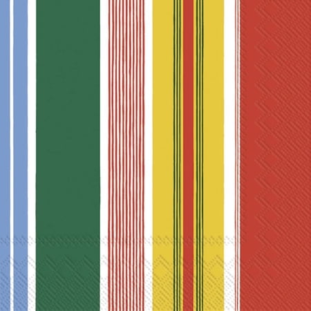 Boston International - 3-Ply 5" Cocktail Napkins - PARAATI yellow/red