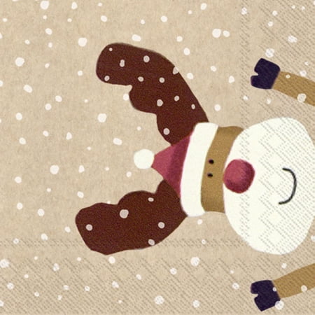 Boston International - 3-Ply 5" Cocktail Napkins - Rudolph - Red