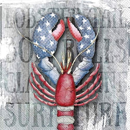 Boston International - 3-Ply 5" Cocktail Napkins - Seaside Lobster