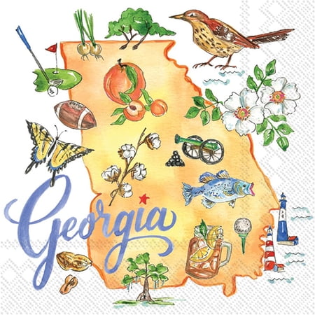 Boston International - 3-Ply 5" Cocktail Napkins - State Collection - Georgia