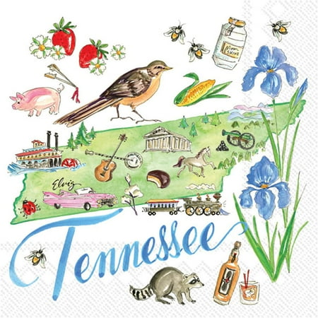 Boston International - 3-Ply 5" Cocktail Napkins - State Collection - Tennessee