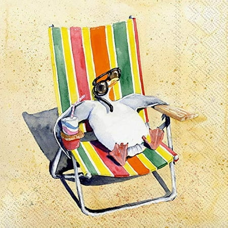 Boston International - 3-Ply 6.5" Lunch Napkins - Funny Seagulls Sun