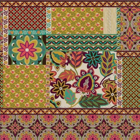 Boston International - 3-Ply 6.5" Lunch Napkins - Patchwork Pattern