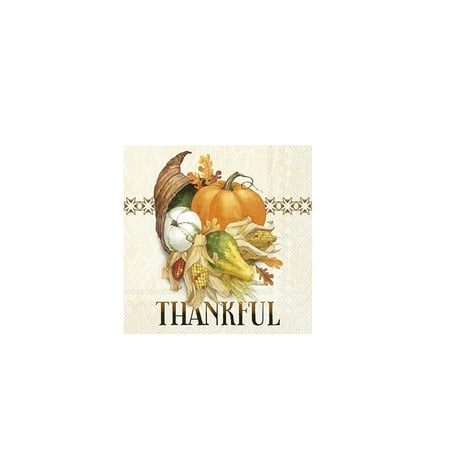 Boston International - 3-Ply 6.5" Lunch Napkins - Thankful Cornucopia