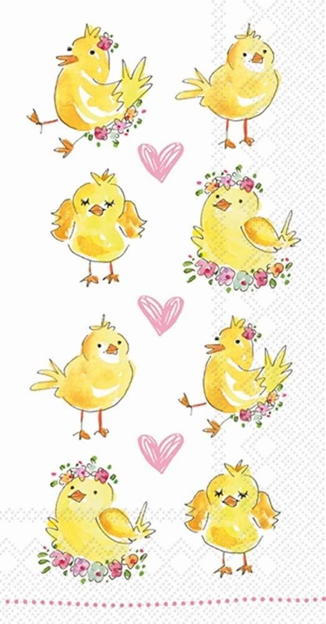 Boston International 3-Ply Paper Napkins, 16-Count Guest Size, Easter Chicks
