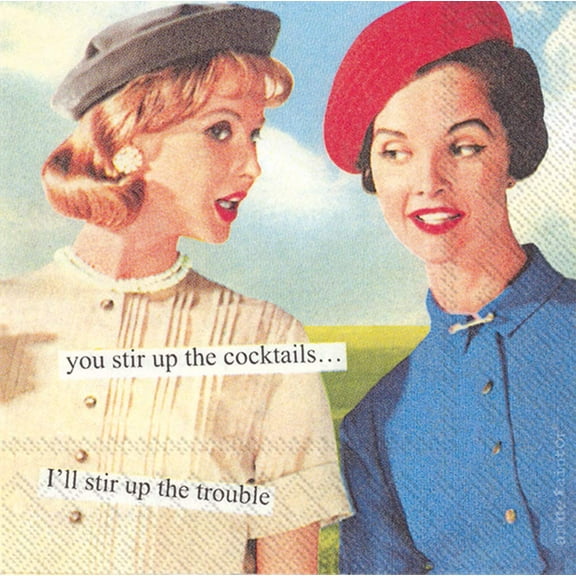Boston International Anne Taintor Paper Napkins, 20-Count Cocktail Size, Stir Up