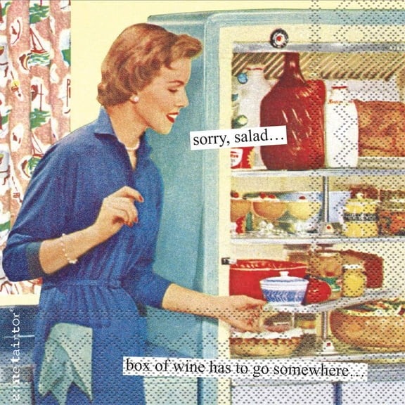 Boston International C817700 Anne Taintor Cocktail Beverage Paper Napkins 5 X 5-Inches Box Of Wine