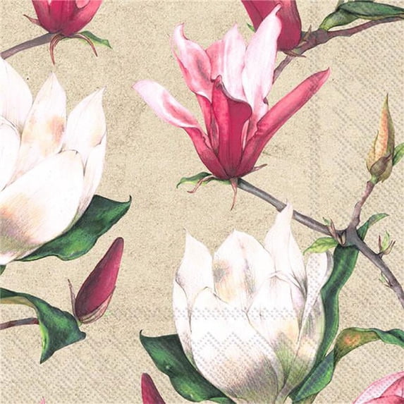 Boston International C896960 Paper Cocktail Napkins Pack of 20 - Wake Up In Spring Cream - case of 3