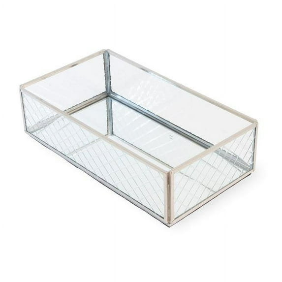 Boston International CAD20111 Diamond Etched Guest Towel Caddy, Silver