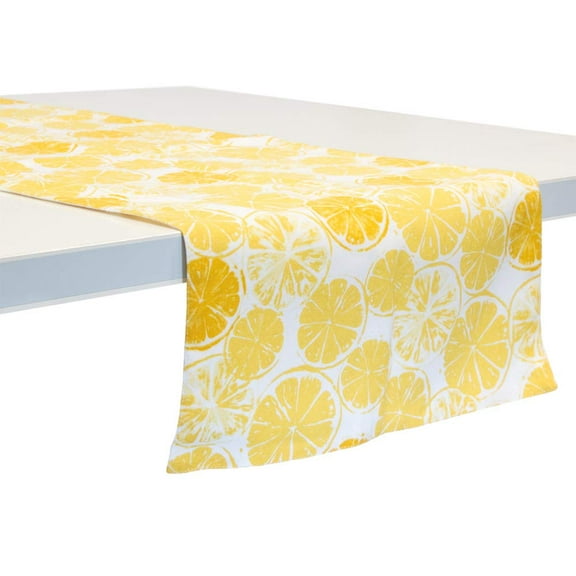 Boston International Cotton Table Runner, 13 x 72-Inches, Lemon Bar