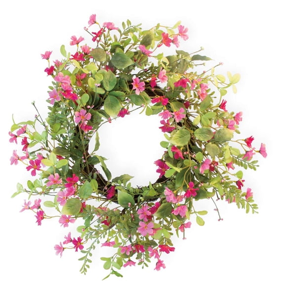 Boston International Decorative Front Door/Wall Wreath, 23.5-Inches, Pink Harmony