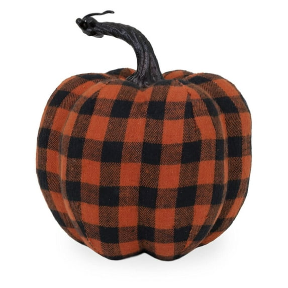 Boston International Decorative Tabletop Fabric Pumpkin, Medium, Black & Orange