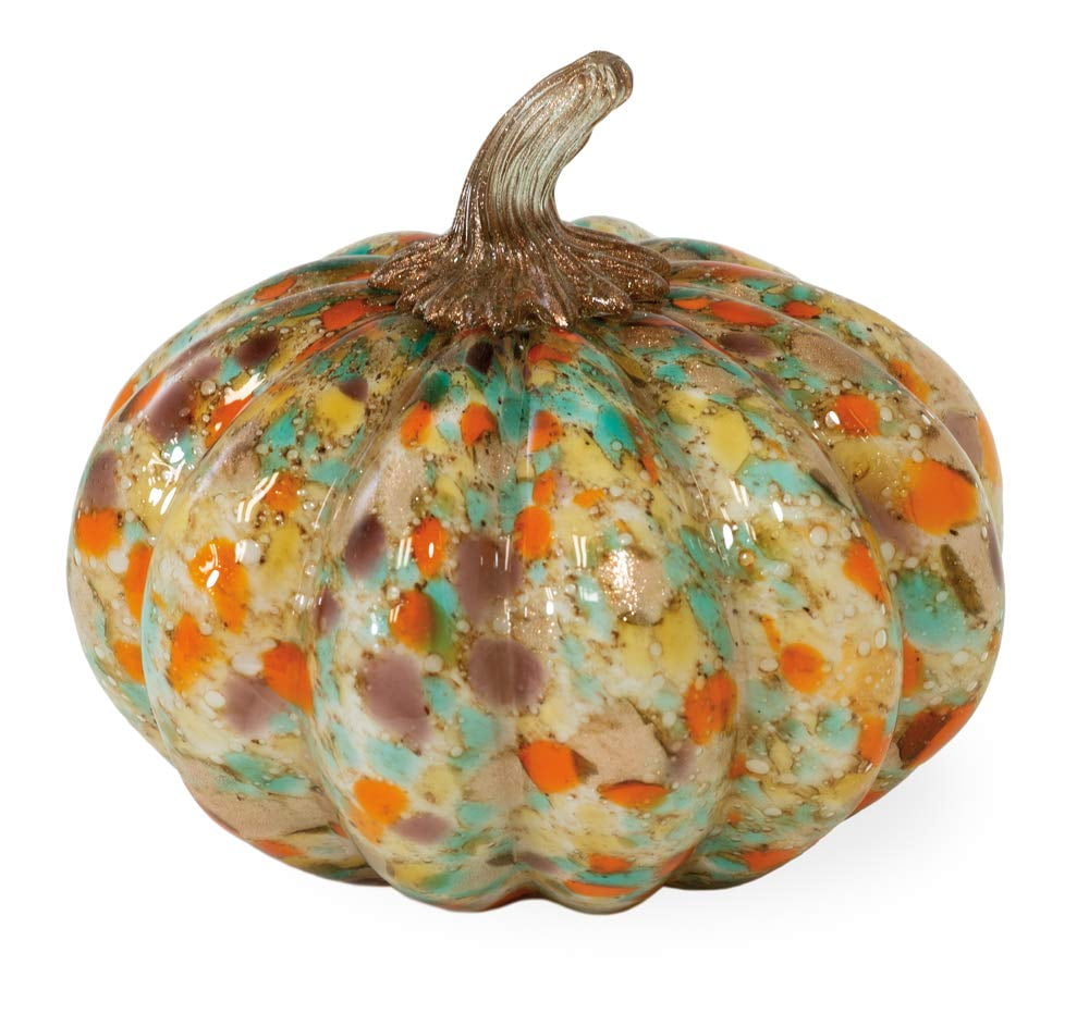 Boston International Handblown Glass Pumpkin Tabletop D√©cor, Confetti
