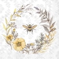 thumbnail image 1 of Boston International IHR 3-Ply Paper Lunch Napkins, 6.5" x 6.5", Bee Wildflower Wreath (Pack of 20), 1 of 2