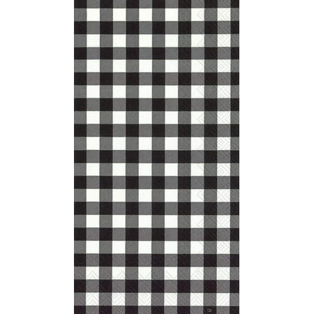 Boston International IHR 3-Ply Paper Napkins, 16-Count Guest Size, Buffalo Check Black