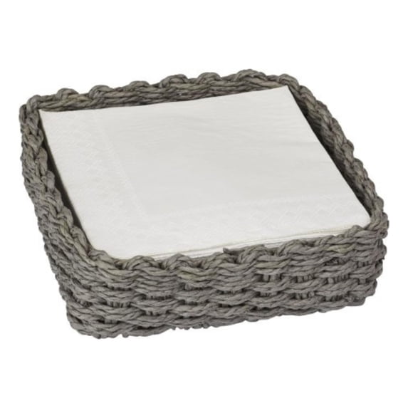 Boston International NH7945 Paper Lunch Napkin Woven Caddy, Grey