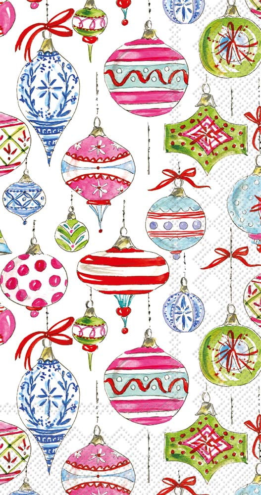 Merry Vintage Ornaments 3-Ply Christmas Paper Napkins
