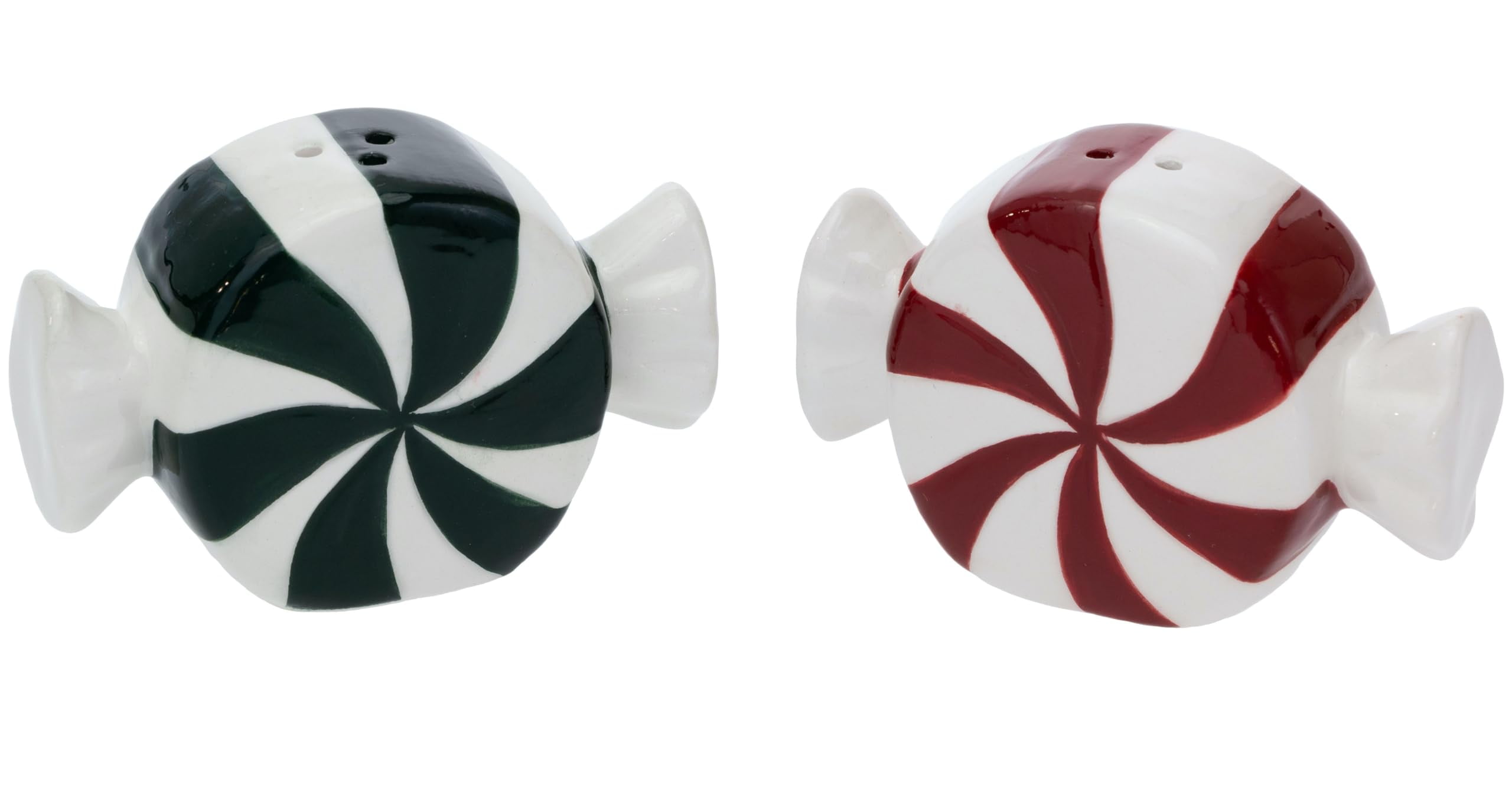 Vintage Peppermint Ceramic Salt & Pepper Shaker Set