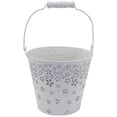 thumbnail image 1 of Boston International Spring & Easter D√©cor Metal Floral Accent Bucket/Pail with Handle, Medium, White, 1 of 3