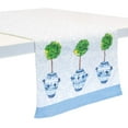 thumbnail image 1 of Boston International Cotton Table Runner, 13 x 72-Inches, Blue Topiary, 1 of 1