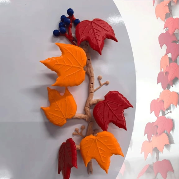 Boston Ivy Fridge Magnet, Climbing Fake Ivy Vines Refrigerator Magnets, Cute 3D Hinged Plant Magnets for Kitchen Home Office and Fall Decor, Decorative (One Vine)