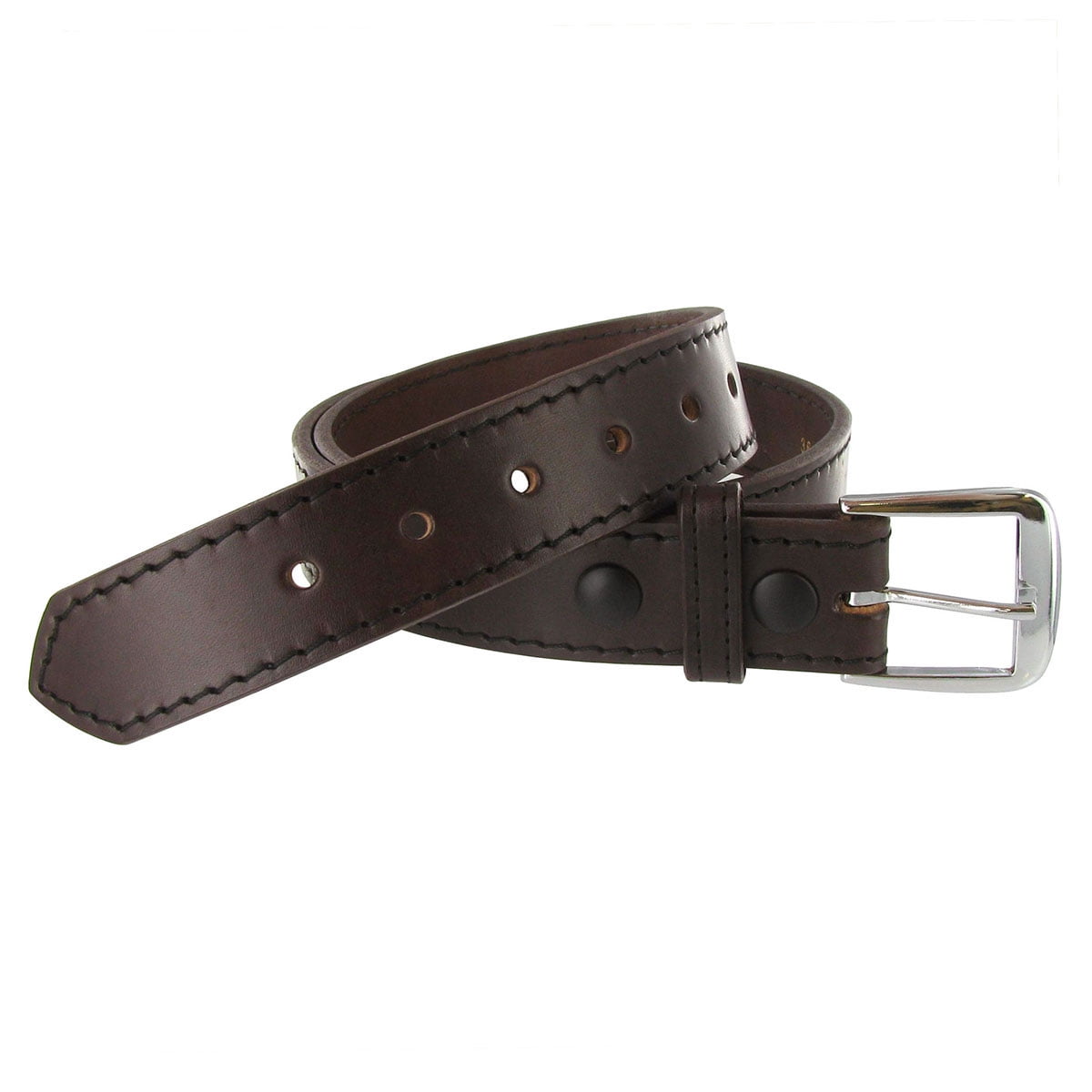 Boston Leather 1.5in. Stitched Edge Belt - Brown - 48 