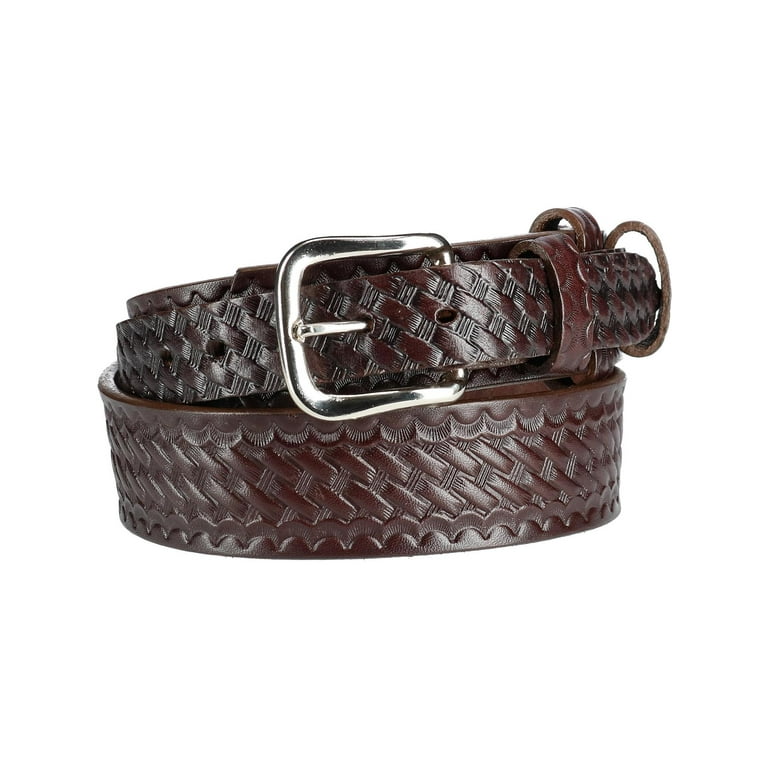 Boston Leather Basketweave Leather Ranger Belt (Men)