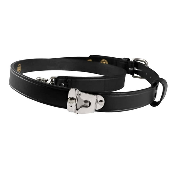 Boston Leather New York Style Leather Radio Strap, Plain Black