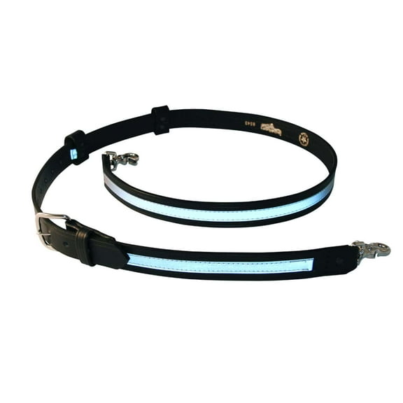 Boston Leather Radio Strap with Reflective Trim X-Long