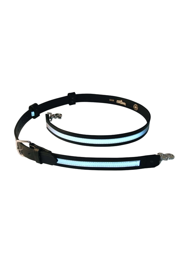 Boston Leather Radio Strap with Reflective Trim X-Long