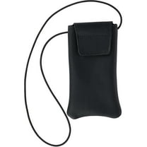 Boston Leather Solid Leather Eyeglass Case with Neck String