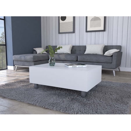 FM FURNITURE Lift Top Coffee Table with Storage Hidden Compartment Living Room Space Saving