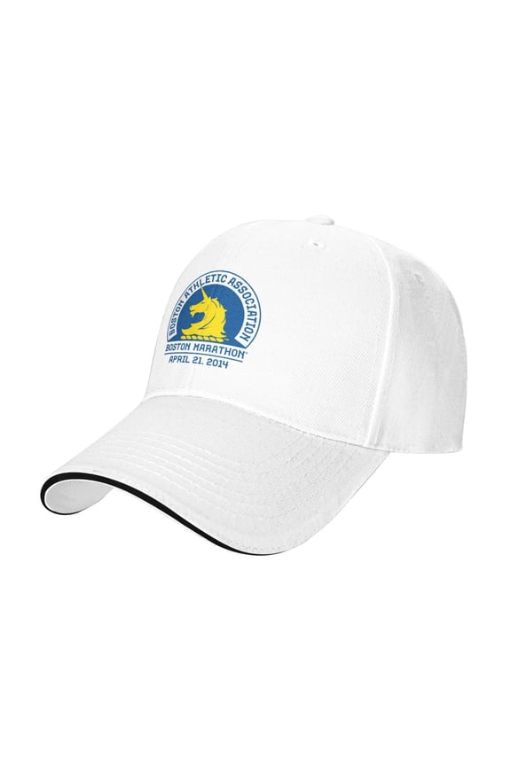 Boston Marathon Logo Casual Sandwich Baseball Cap Adjustable For Men For Women