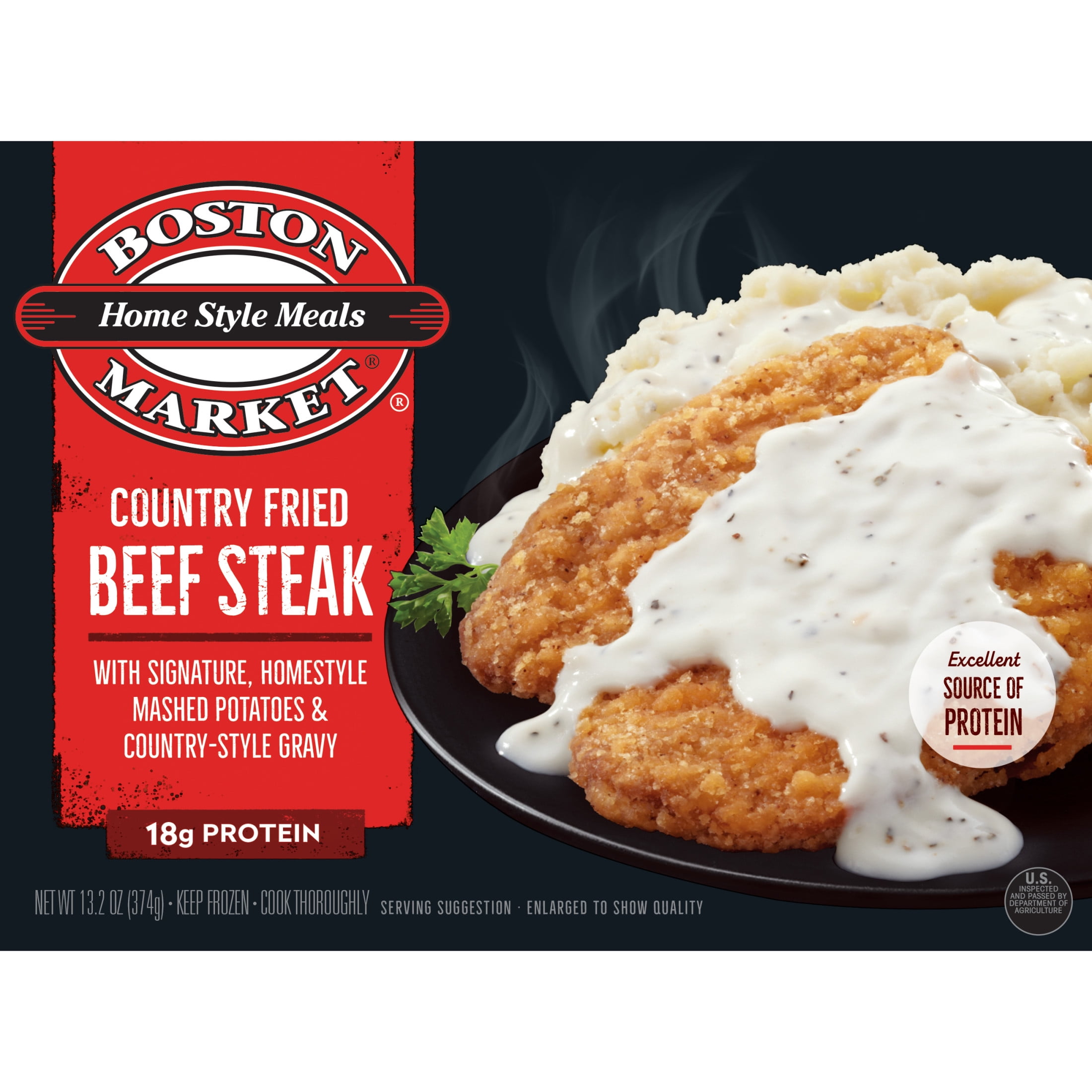 Boston Market Country Fried Beef Steak Meal 13.2oz (Frozen Dinner)