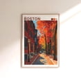 thumbnail image 1 of Boston Massachusetts Autumn Street Historic Brick Architecture Travel Poster City Wall Art Print 8x12 UNFRAMED, 1 of 3