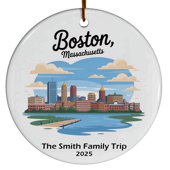 Boston Massachusetts Christmas Ornament, Collection of City Travel Souvenirs for Family and Friends, Christmas Tree Ornament City Travel, Trips of The Year, Christmas Ornament 2025